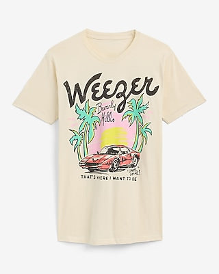 Express Men's Weezer Graphic T-Shirt in Ivory