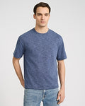 Express Men's Classic Fit Crew Neck Heather T-Shirt in Blue Small
