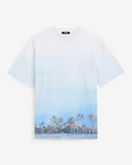 Express Men's Classic Fit Cotton Gradient Cotton Candy Sky Graphic T-Shirt in White Small
