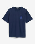 Express Men's Classic Fit Mini Floral X Logo Graphic T-Shirt in Blue Small