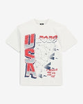 Express Men's Usa White Cotton Soccer Graphic T-Shirt in Bright White