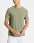 Express Men's Textured Stripe Crew Neck T-Shirt in Sage