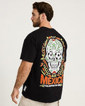Express Men's Mexico Black Cotton Soccer Graphic T-Shirt in Pitch Black