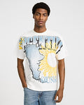 Express Men's Argentina White Cotton Soccer Graphic T-Shirt in Bright White