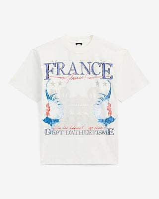 Express Men's France Cotton Soccer Graphic T-Shirt in White Small