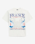 Express Men's France White Cotton Soccer Graphic T-Shirt in Bright White