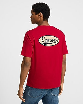 Men's Express Perfect Pima Cotton Graphic T-Shirt in Red Small