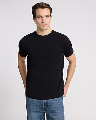 Express Men's Perfect Pima Cotton Crew Neck T-Shirt in Black Small