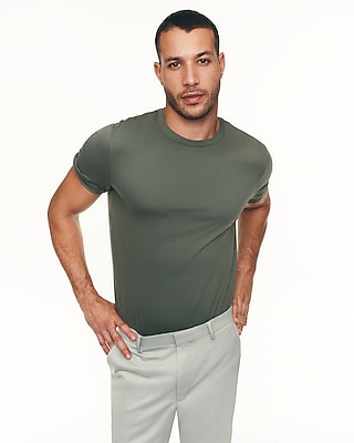 Express Men's Perfect Pima Cotton Crew Neck T-Shirt in Green Small
