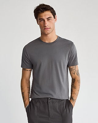 Express Men's Perfect Pima Cotton Crew Neck T-Shirt in Gray Small