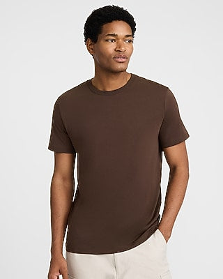 Express Men's Perfect Pima Cotton Crew Neck T-Shirt in Brown Small