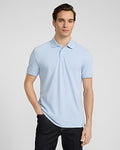 Express Men's Textured Stripe Luxe Pique Polo in Skylight Blue