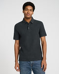 Express Men's Textured Geo Block Cotton-Blend Polo in Gray