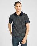 Express Men's Mini Geo Print Everyday Performance Polo in Black Small