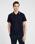 Express Men's Contrast Tipped Everyday Performance Polo in Blue Small