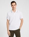 Express Men's Contrast Tipped Everyday Performance Polo in White Small