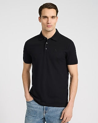 Express Men's Mini X Logo Luxe Pique Polo in Black Small