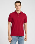 Express Men's Mini X Logo Luxe Pique Polo in Red Small