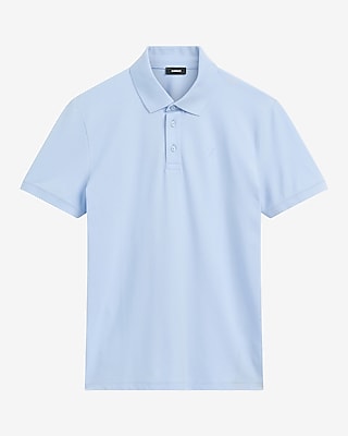 Express Men's Mini X Logo Luxe Pique Polo in Blue Small