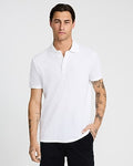 Express Men's Mini X Logo Luxe Pique Polo in Bright White
