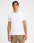 Express Men's Mini Emblem Logo Cotton Pique Polo in Pure White