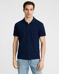 Express Men's Mini Emblem Logo Cotton Pique Polo in Blue Small