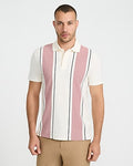 Express Men's Striped Luxe Pique Polo in Ivory