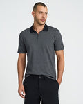 Express Men's Geo Perfect Pima Cotton Pique Zip Polo in Pitch Black
