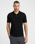Express Men's Textured Striped Jacquard Blocked Polo in Black Small