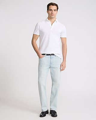 Express Men's X-Logo Perfect Pima Cotton Pique Polo in Bright White