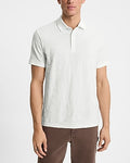Express Men's Floral Jacquard Short Sleeve Polo in Chalk