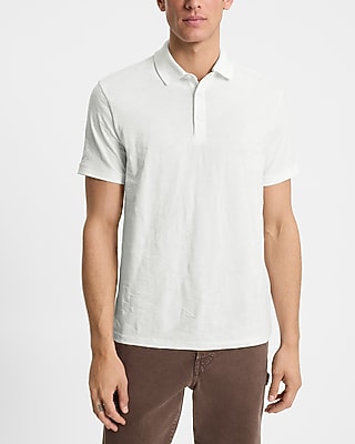 Express Men's Floral Jacquard Short Sleeve Polo in Chalk