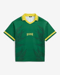 Express Men's Brazil Tipped Soccer Jersey in Green Small
