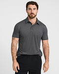 Express Men's Mini Geo Floral Pique Everyday Performance Polo in Licorice Gray