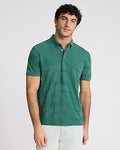 Express Men's Palm Print Cotton-Blend Jacquard Polo in Green