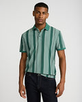Express Men's Multi Striped Perfect Pima Cotton Polo in Green