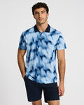 Express Men's Painted Blur Pique Everyday Performance Polo in Blue Small