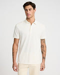 Express Men's Embroidered Stars Perfect Pima Cotton Pique Polo in Ivory