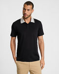 Express Men's Color Blocked Collar Pique Everyday Performance Polo in Black Small