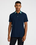 Express Men's Contrast Tipped Perfect Pima Cotton Pique Polo in Navy