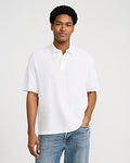 Express Men's Garment Wash Short Sleeve Polo in White Small