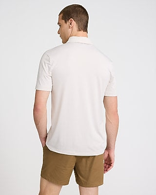 Express Men's Striped Everyday Performance Polo in Oyster