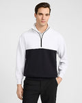 Express Men's Color Block Scuba Mock Neck Half Zip Sweatshirt in White Small