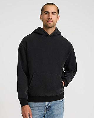 Express Men's Garment Wash Hoodie in Black Small
