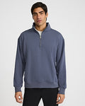 Express Men's Fleece Quarter Zip Sweatshirt in Marble Gray