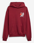 Express Men's Tiger X Logo Burgundy Fleece Hoodie in Red Small