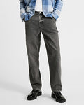 Express Men's Loose Gray Wash Stretch Carpenter Jeans in Black
