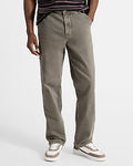 Express Men's Loose Dusty Olive Hyper Stretch Carpenter Jeans in Dusty Olive Green
