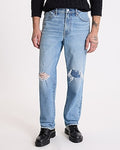 Express Men's Loose Ripped Stretch Jeans in Light Wash