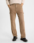 Express Men's Baggy Light Brown Stretch Carpenter Jeans in Blush Taupe